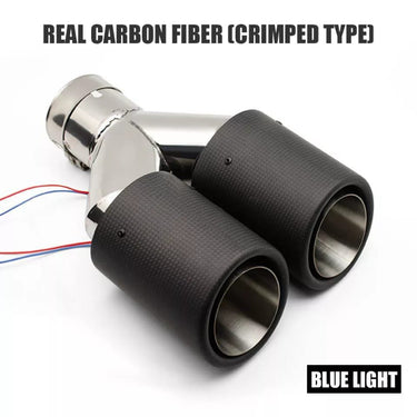 Tubo escape fibra dual luminoso acero inoxidable